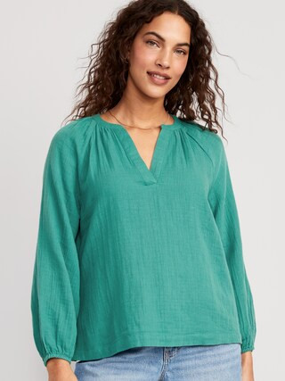 Split-Neck Blouse for Women | Old Navy (US)