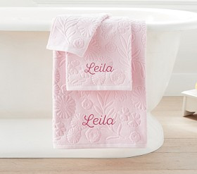 Floral Jacquard Bath Towels | Pottery Barn Kids