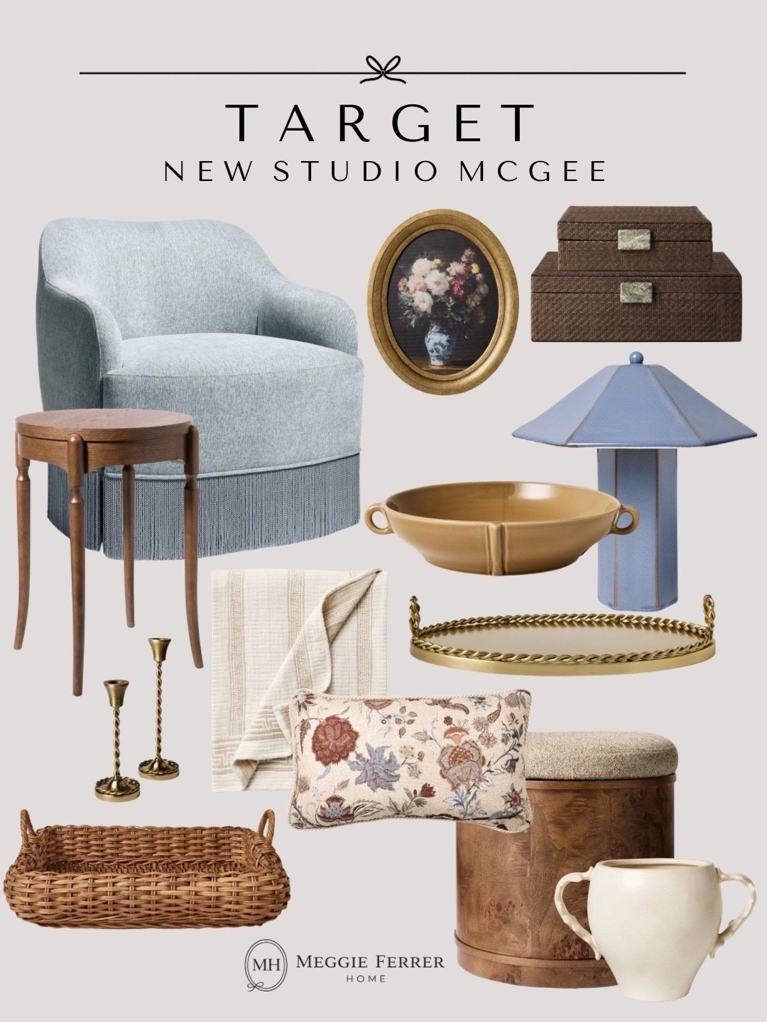Target really did it again with this new Studio McGee drop. 🤎

The soft blues mixed with warm wood tones, vintage florals, woven textures, and brass details feel so elevated and timeless. I’m especially obsessed with the skirted accent chair and all the cozy little styling pieces that instantly make a home feel layered and collected.

These are the kind of finds that make your home look designer without spending designer prices. ✨ 

Sharing all my favorites in LTK before they sell out.

#targethome #studiomcgee #thresholdxstudiomcgee #fallhomeinspo #modernorganic #cozyhome #targetfinds #ltkhome #neutralhome #homedecorfinds

#LTKHome #LTKmomlife #LTKdayinmylife