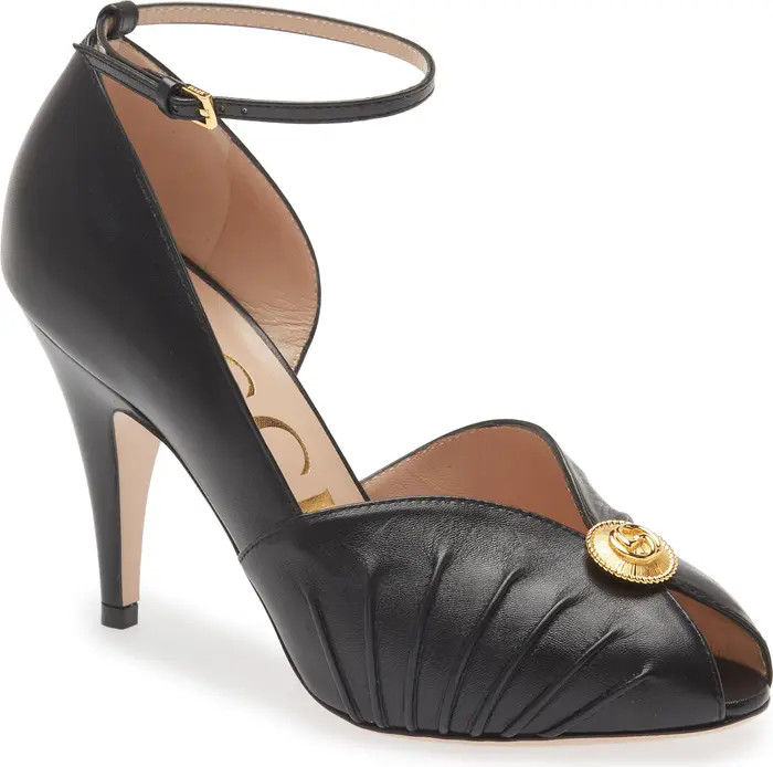 Gucci Rose Ankle Strap Peep Toe Pump | Nordstrom | Nordstrom