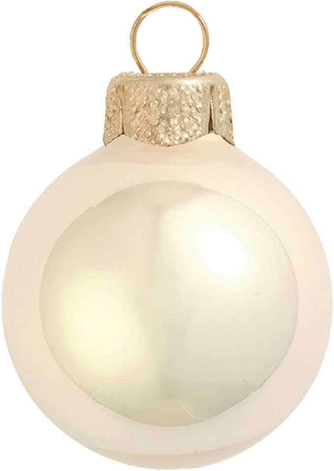 Whitehurst 40ct Pearl Champagne Gold Glass Ball Christmas Ornaments 1.25" (30mm) | Amazon (US)