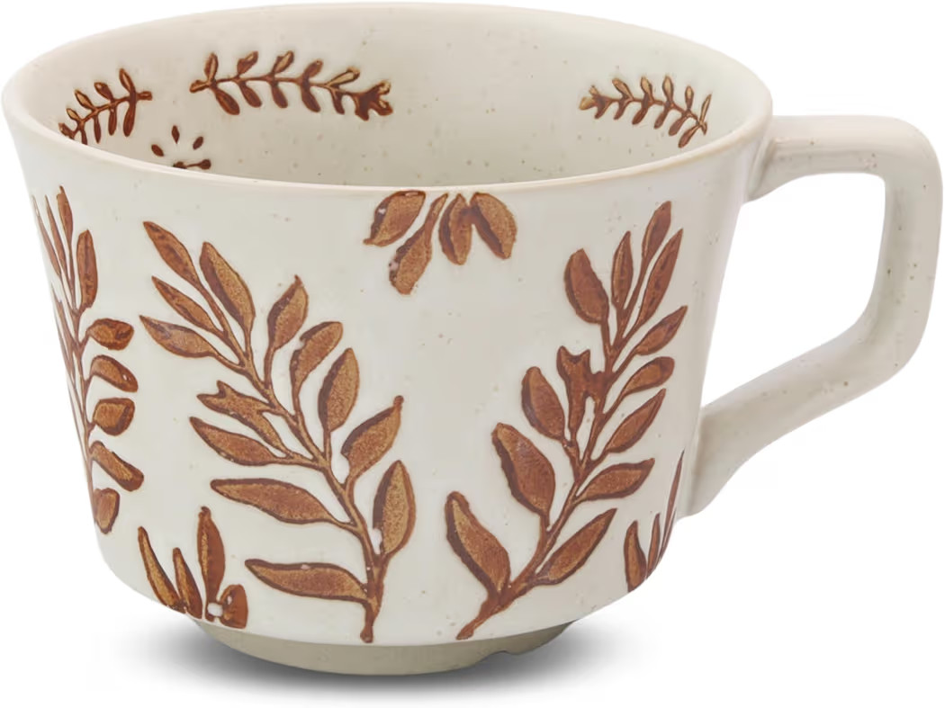 Ceramic Coffee Mug, 12 oz Novelty Unique Teacup with Handle, Stoneware Cup for Tea Mocha Latte Cappuccino Espresso (Ivy) | Amazon (US)