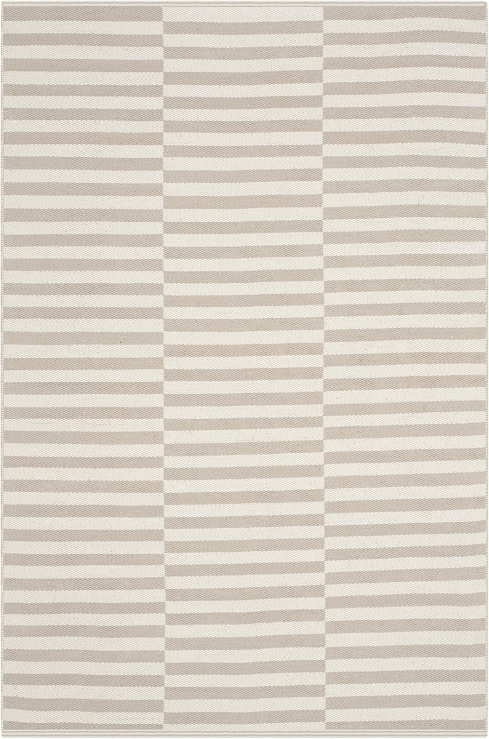 SAFAVIEH Montauk Collection Accent Rug - 2'3" x 3'9", Ivory & Light Grey, Handmade Stripe Cotton,... | Amazon (US)