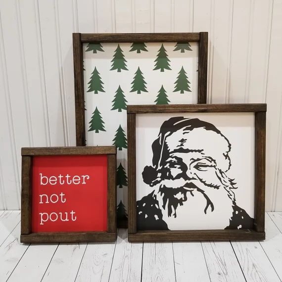 Santa face farmhouse sign, funny sign, christmas sign, ho ho ho, santa sign, Holiday christmas fo... | Etsy (US)