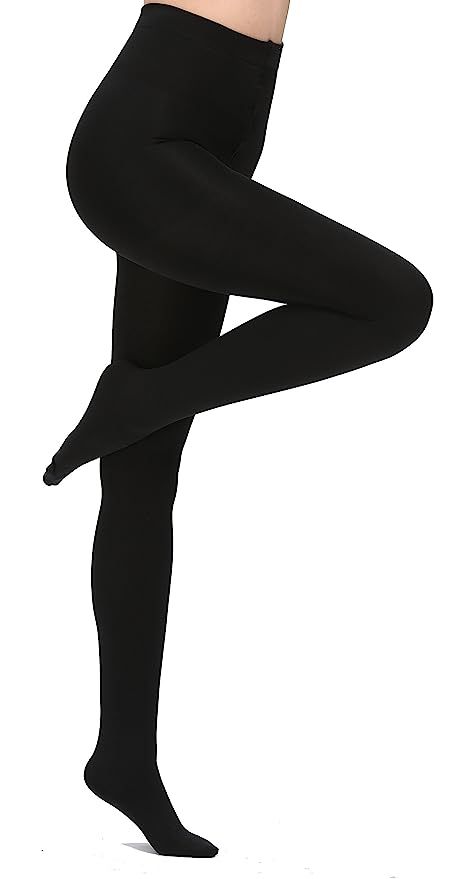 Aphro Women's Opaque Warm Tights Fleece Lining Pantyhose, Black | Amazon (US)
