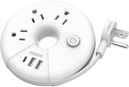 Travel Power Strip, NTONPOWER 3 Outlets 3 USB(1 USB C) Cruise Approved Power Strip, Short Extensi... | Amazon (US)