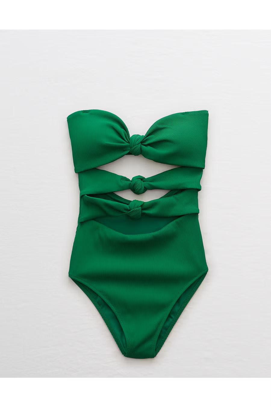 Aerie Ribbed Triple Knot One Piece Swimsuit | American Eagle Outfitters (US & CA)