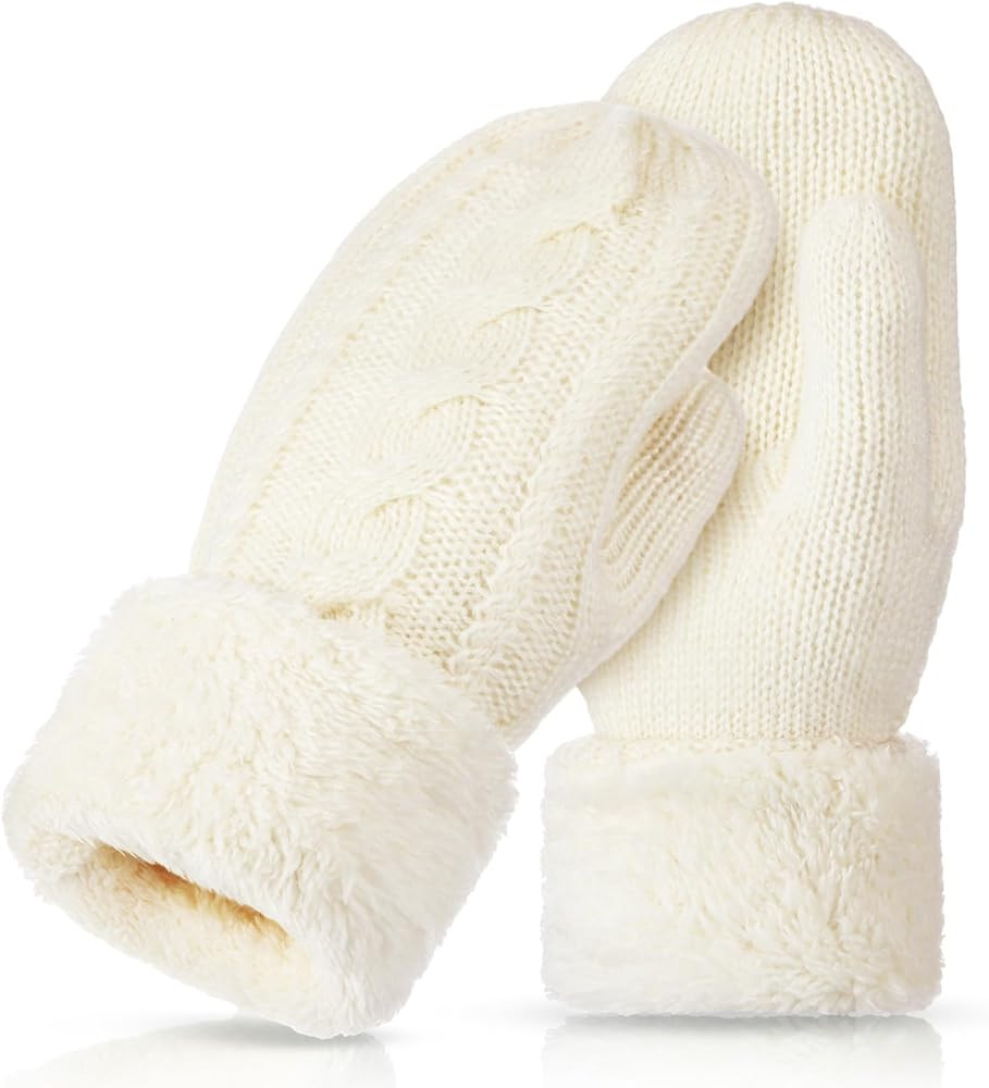 Geyoga Winter Warm Mittens for Women Cozy Thick Knitted Gloves Soft Lining Cold Weather Accessori... | Amazon (US)