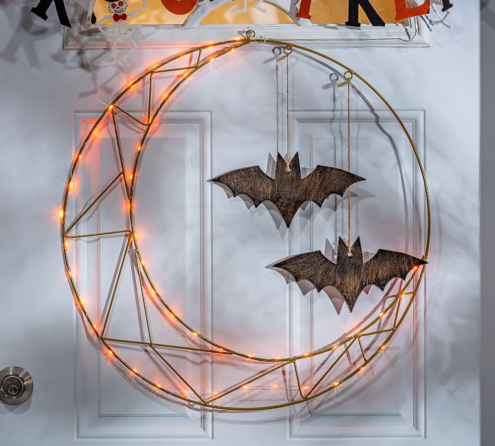 Lit Crescent Moon Bay Wreath | Pottery Barn (US)