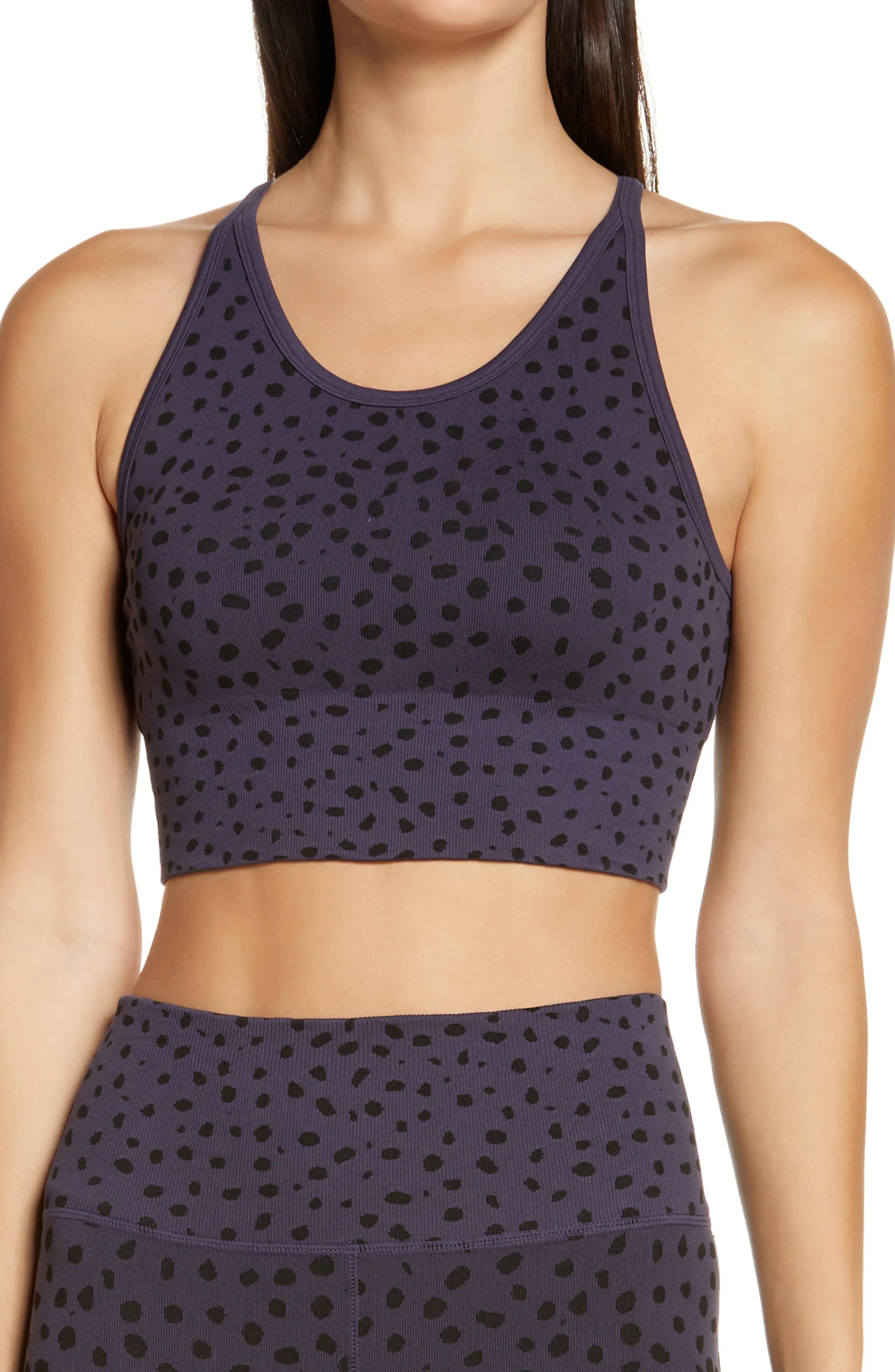 Zella Elevate Seamless Bra in Grey Stone at Nordstrom, Size Large | Nordstrom