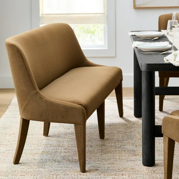 Better Homes & Gardens Windsor Upholstered Dining Bench, Tobacco | Walmart (US)