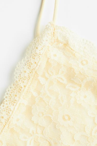 Sheer Lace Camisole Top - Light yellow - Ladies | H&M US | H&M (US + CA)
