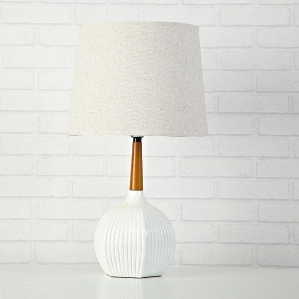 Urban Shop White Rabbit Ribbed Wooden Lamp, 20.5" H | Walmart (US)