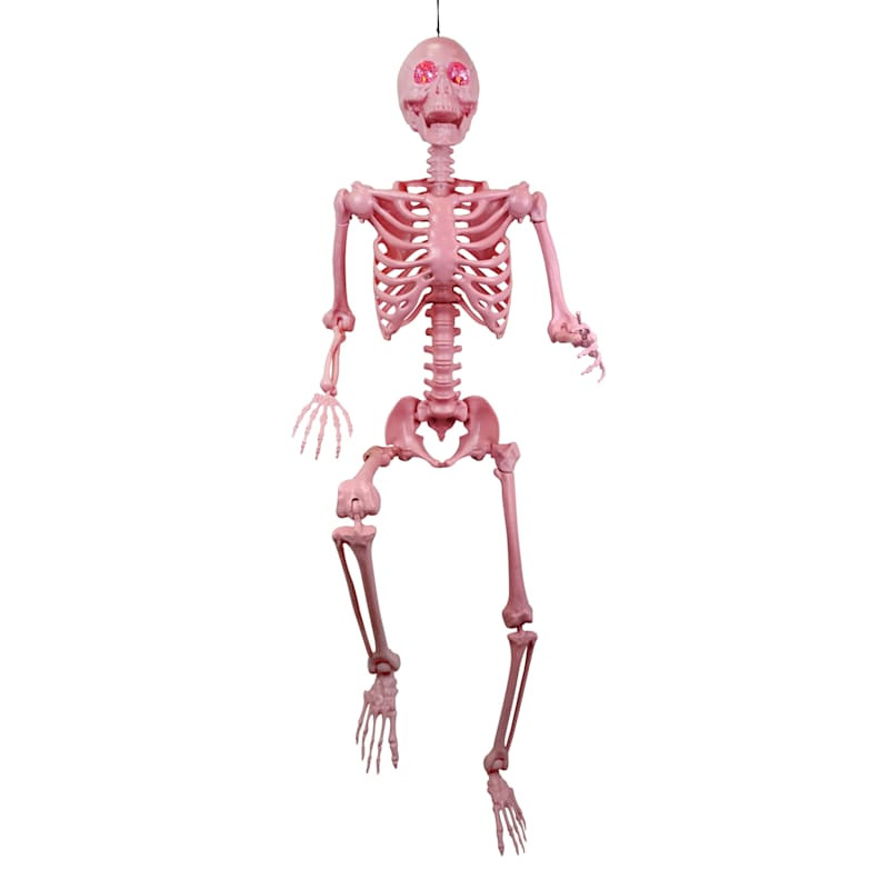 Pink Posable Skeleton with LED Eyes, 5' | At Home