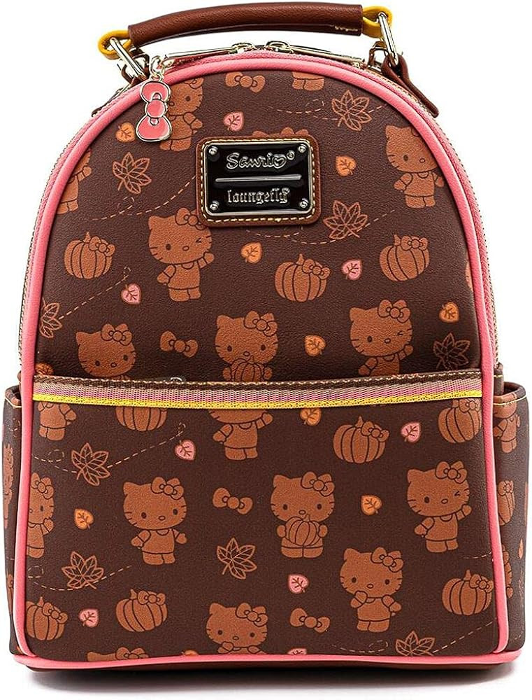 Loungefly Sanrio Hello Kitty Pumpkin Spice Adult Womens Convertible Mini Backpack Purse | Amazon (US)