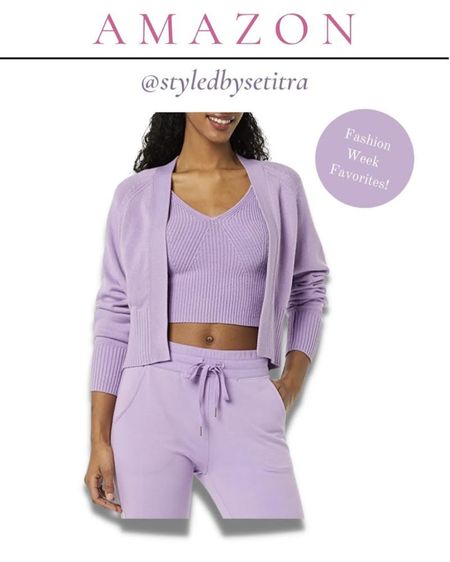 Ultra Soft Cardigan and crop top sweater set for Fall. Fall styles. Autumn, purple outfit. Cozy wear, loungewear. WFH styles 

#LTKSeasonal #LTKstyletip #LTKunder100