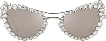 Swarovski 56mm Mirrored Irregular Cat Eye Sunglasses | Nordstrom | Nordstrom
