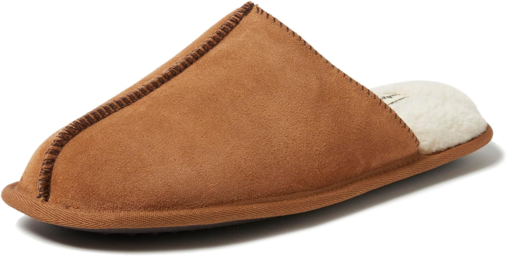 Dearfoams Men's Bradford Genuine Suede House Shoe Scuff Slipper | Amazon (US)