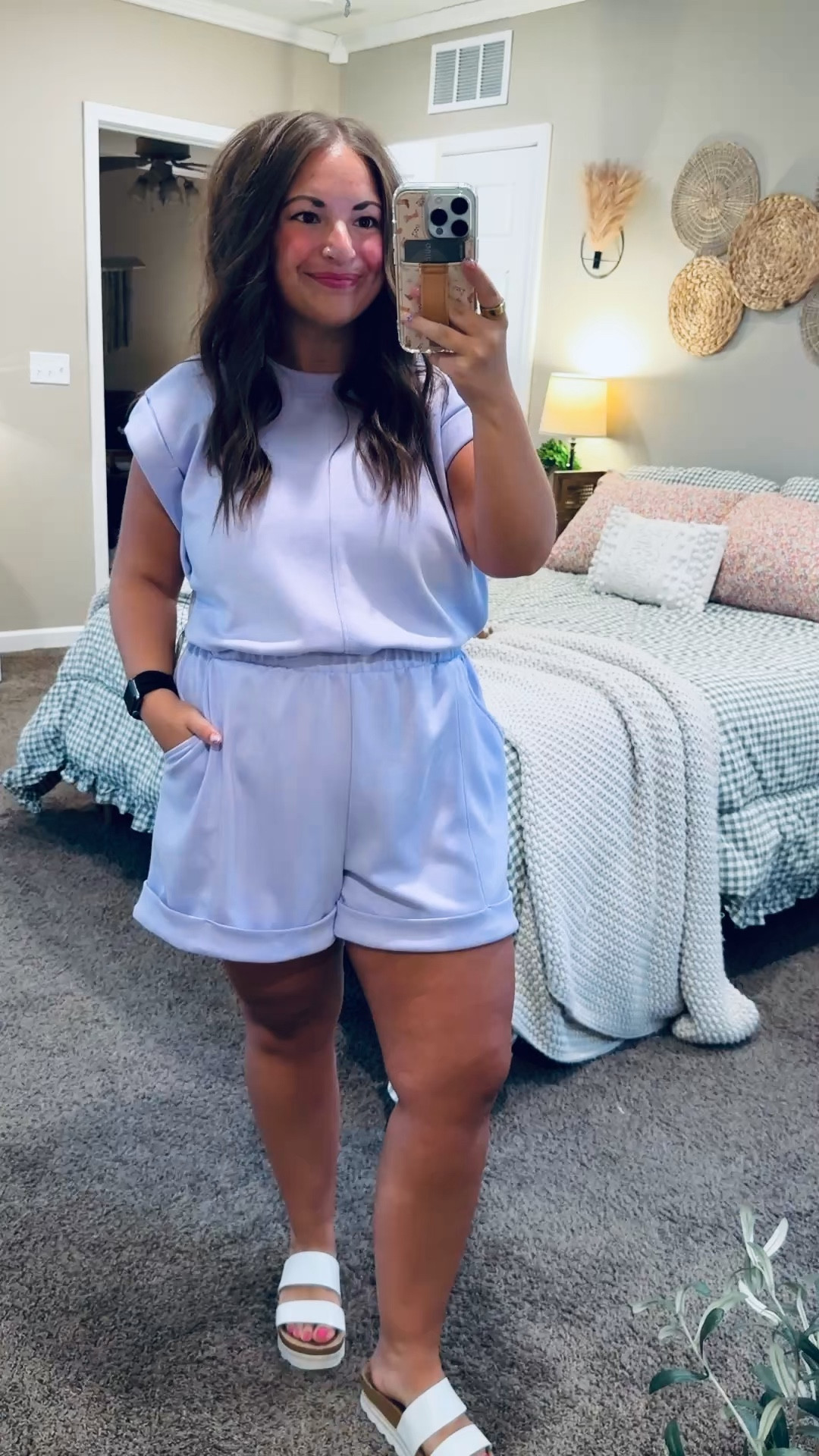 Living in comfy rompers lately 🤍 this Walmart scuba romper is the definition of cute + comfortable ✨

sandals: fit true to size // wearing a 5
romper: fits a tad oversized // wearing a large (could’ve sized down to a medium since it doesn’t have a drawstring) 

 #LTKootd #LTKMidsize