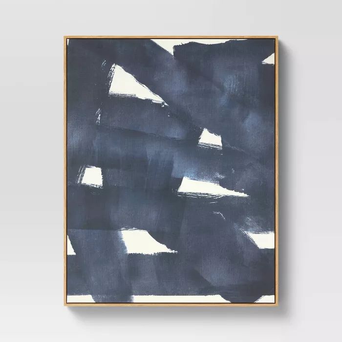 24" x 30" Abstract Framed Wall Canvas Dark Navy/Cream - Project 62™ | Target