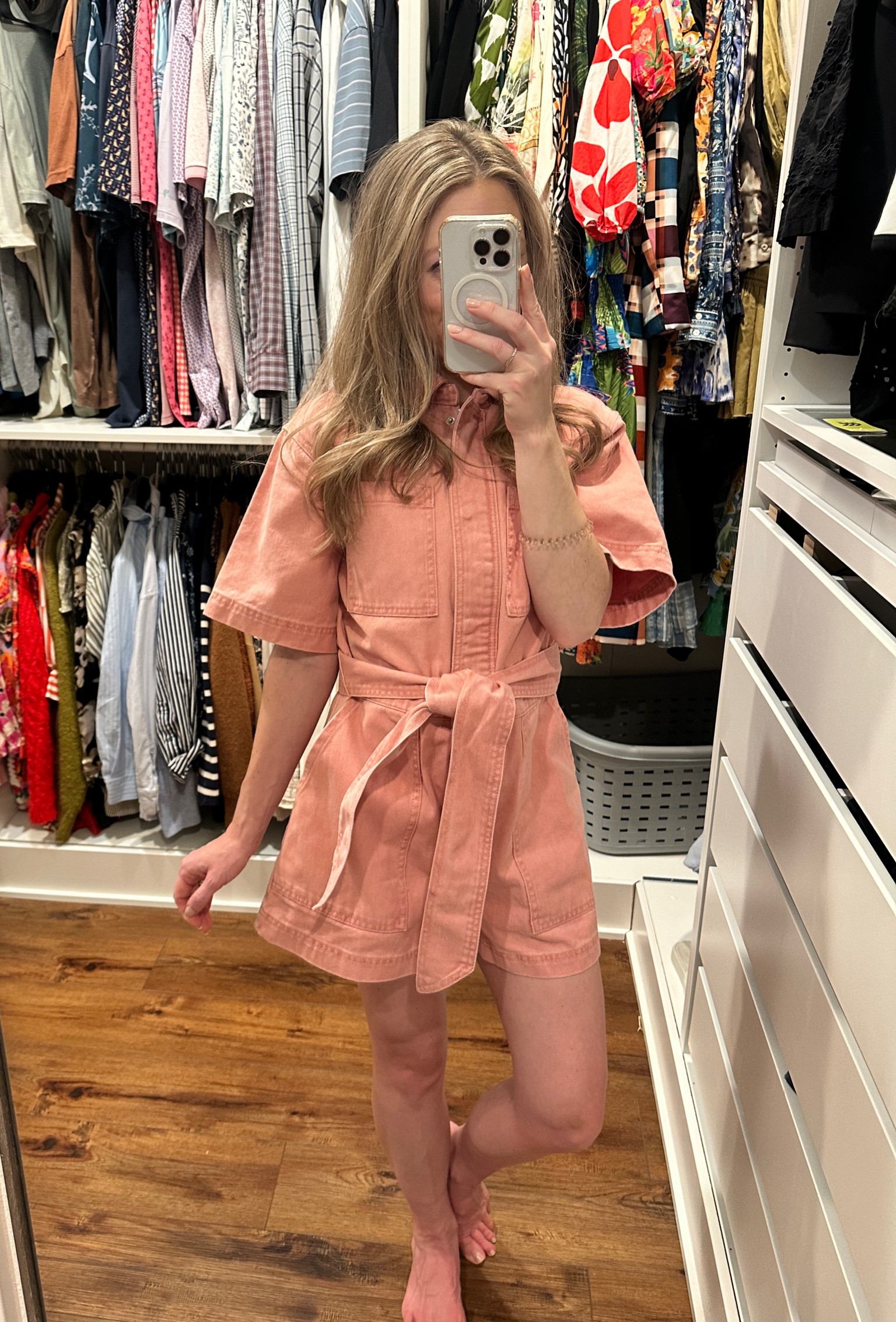 The quality (and price, it’s under $40!)  of this denim jumpsuit is SO. GOOD. If you’re petite like me - size down, it has a lot of structure! Also comes in an ivory/off white. The quality is nicer than some $200 denim jumpsuits I have. Zipper and snap closure. Just the cutest one and done denim romper for spring and summer! 

#LTKSeasonal #LTKFindsUnder50 #LTKSpringSale