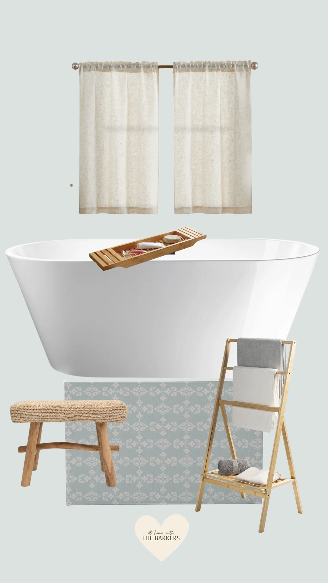 The fastest way to update a bathtub area and create that spa feel is through thoughtful accessories and layering around a free standing tub. Great finds from @wayfair. 
#ad #wayfair #wayfairpartner 

 #LTKHome #LTKSaleAlert