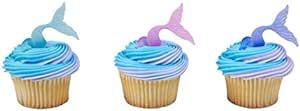 Mermaid Tail Wrap Cupcake Rings - 24 pc | Amazon (US)