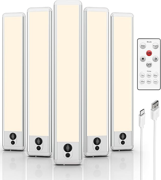 EZVALO 5 Pack Under Cabinet Lighting, Rechargeable Motion Sensor Light, LED Closet Lights Wireles... | Amazon (US)