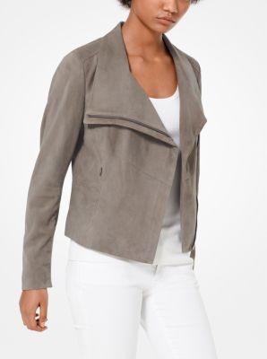Suede Asymmetrical Zip Jacket | Michael Kors US