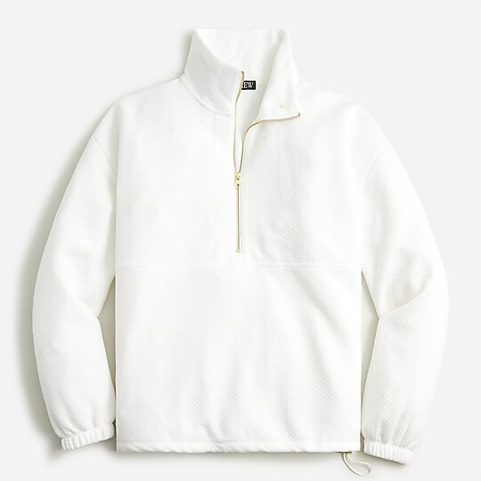 Terry half-zip pointelle sweatshirt | J. Crew US