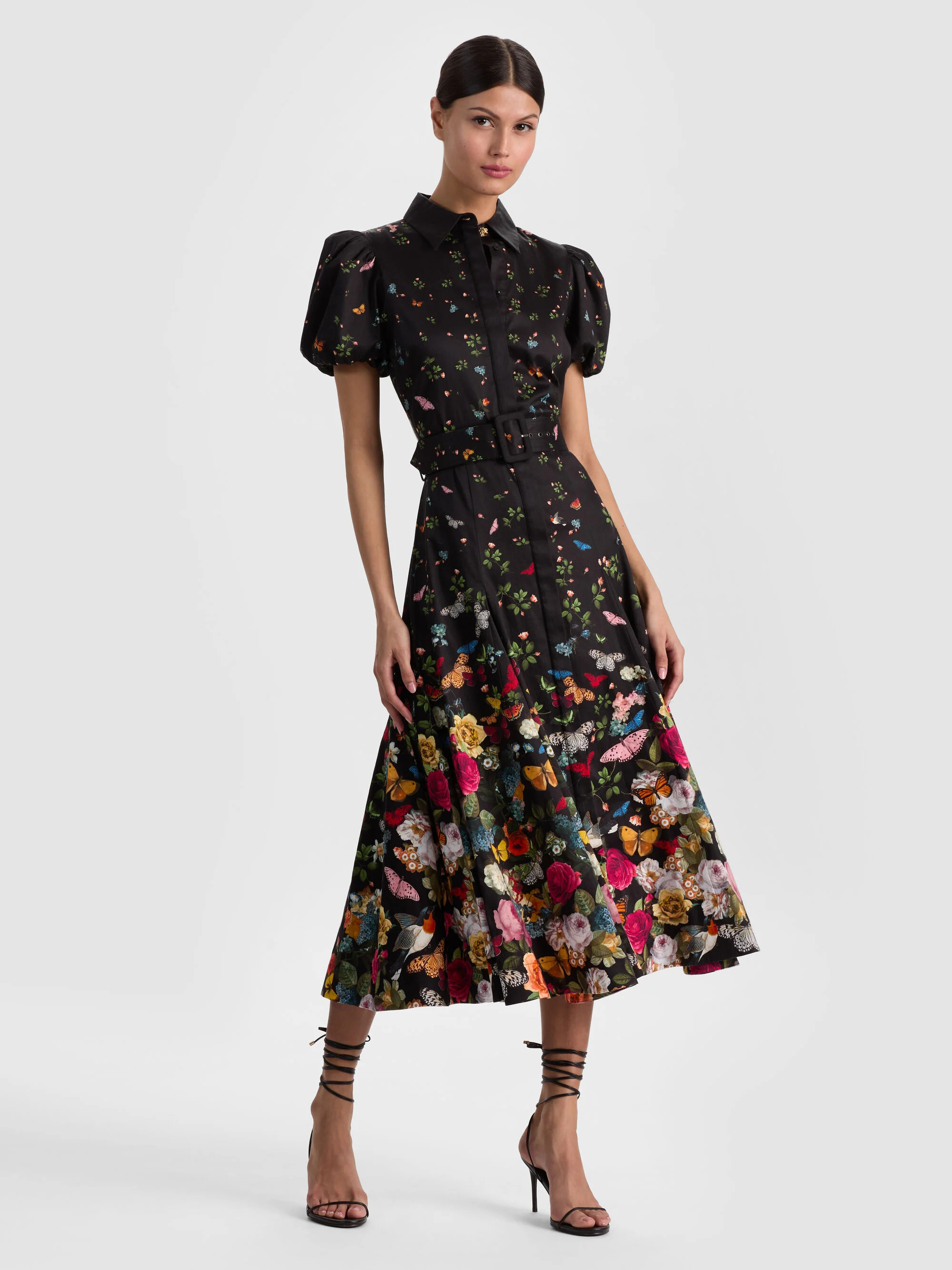 HENRIETTA BELTED MIDI DRESS | Alice + Olivia