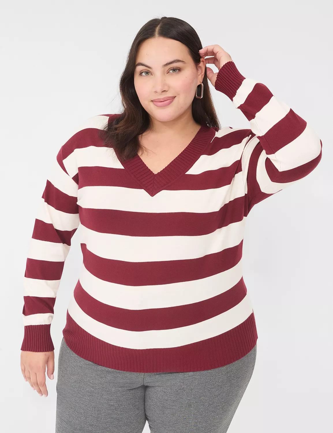Long-Sleeve V-Neck Sweater | Lane Bryant (US)