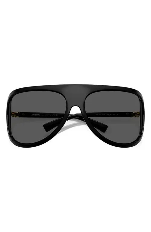 Miu Miu 75mm Oversize Shield Sunglasses in Dark Grey at Nordstrom | Nordstrom