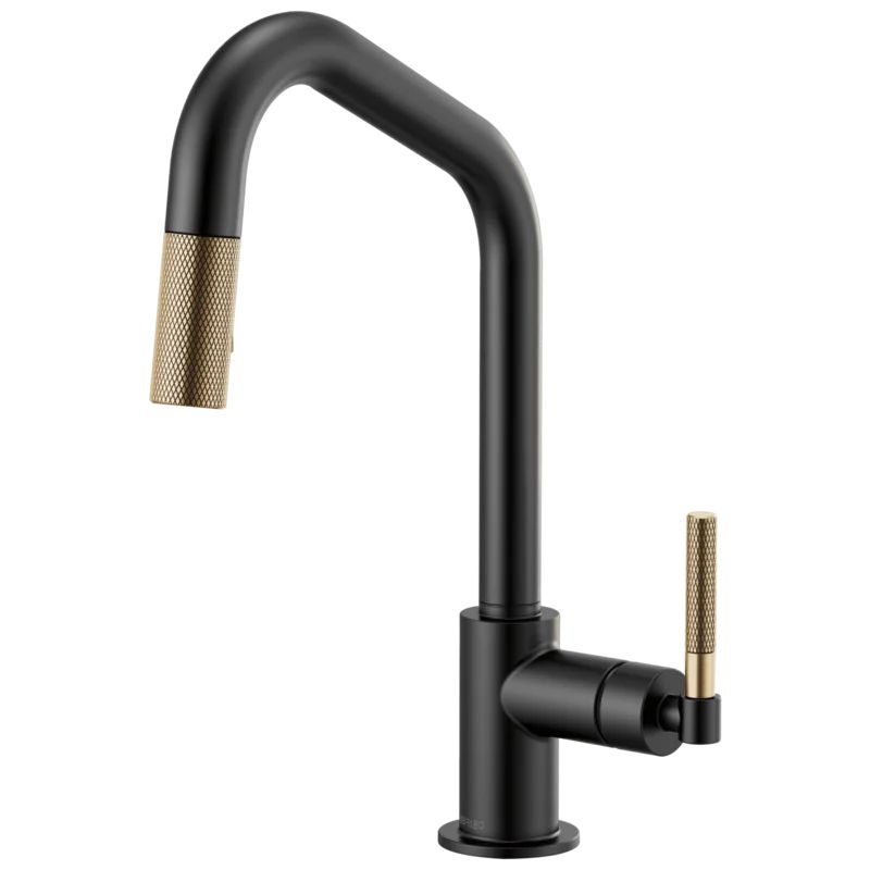 BrizoLitze® Pull-Down Faucet with Angled Spout and Knurled Handle | Wayfair North America