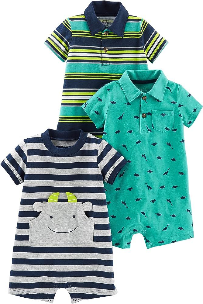 Simple Joys by Carter's Toddler and Baby Boys' Rompers, Pack of 3 | Amazon (US)