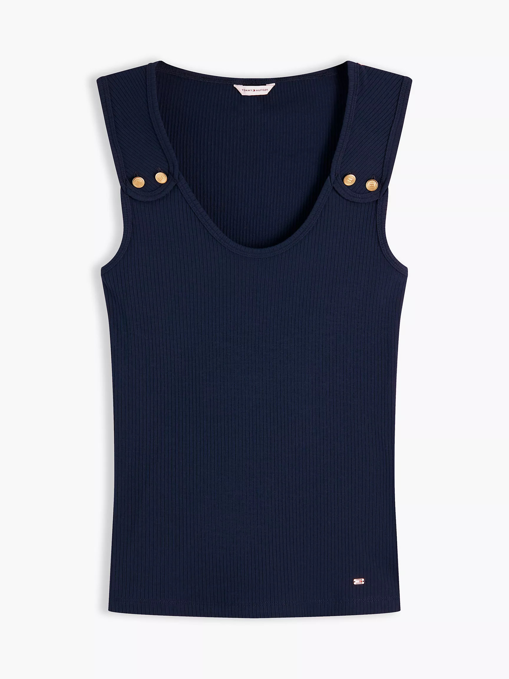 Slim Fit Nautical Gold-Button Tank Top | Tommy Hilfiger | Tommy Hilfiger (US)