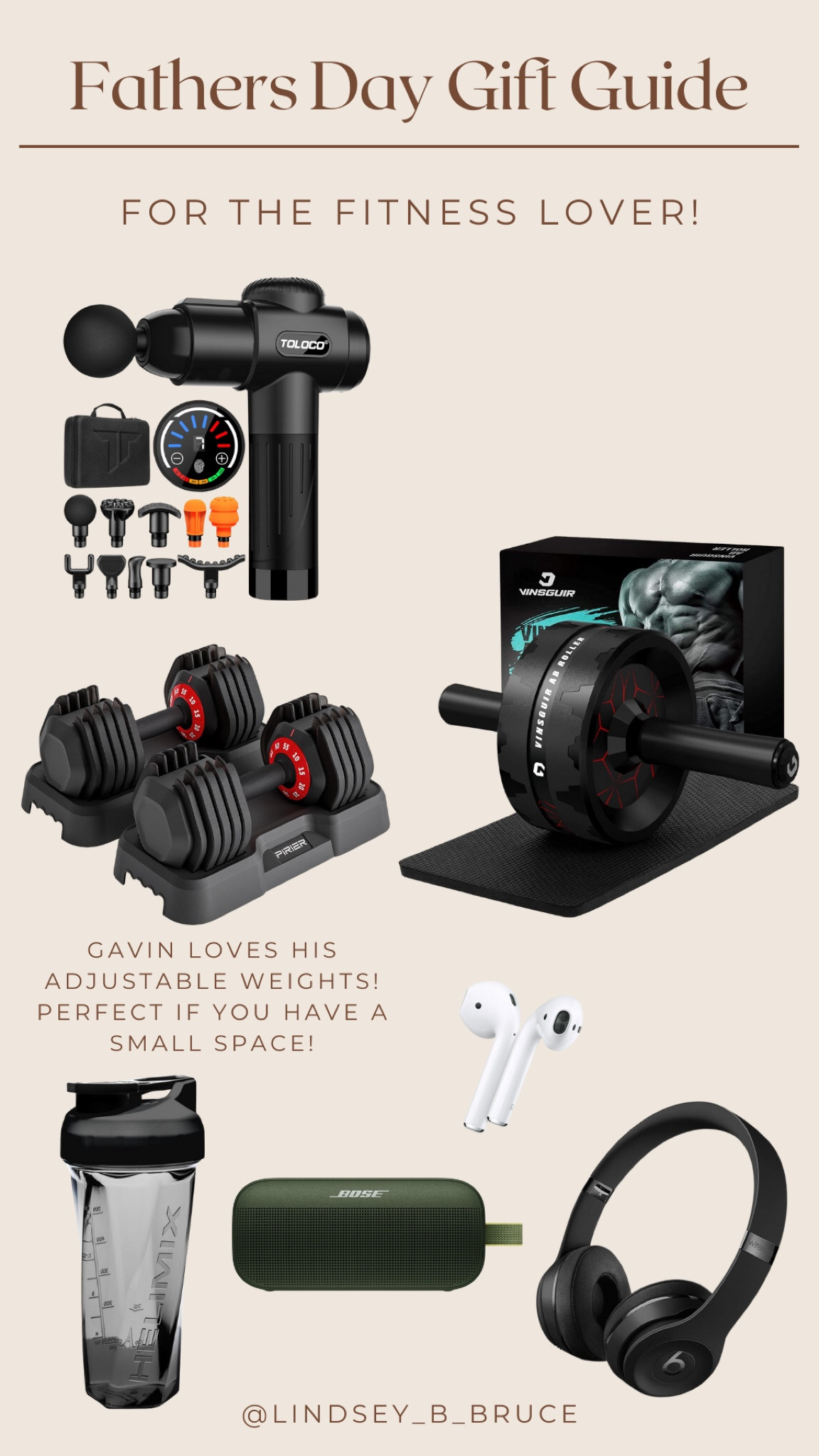 Gavin loves his adjustable weights and AirPods! And I love working out with my beats headphones! 

#LTKGiftGuide