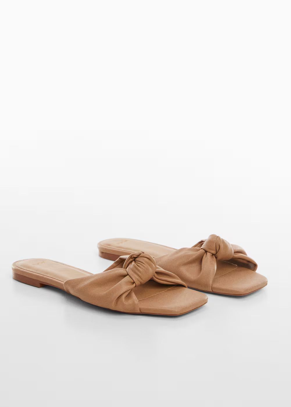 Square-toe sandals with knot detail -  Women | Mango USA | MANGO (US)
