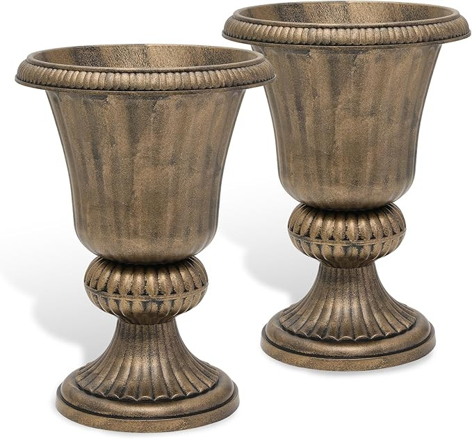 Athena Collection 20''H Bronze Garden Plastic Urn - Vintage Tall Large Planter for Indoor Outdoor... | Amazon (US)