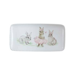 14" x 7" Ceramic Paris Bunny Rectangle Plate by Ashland® | Michaels Stores