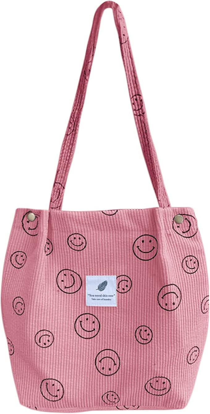 JARKJARD Corduroy Tote Bag Aesthetic Cute Tote Bags Large School Shoulder Bags for Girls Trendy S... | Amazon (US)