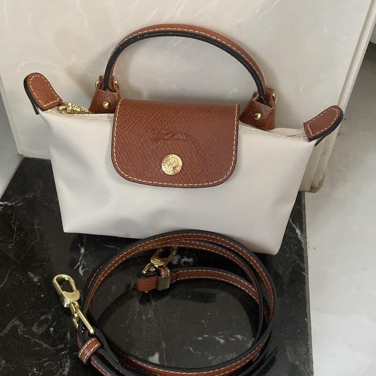 Longchamp Women's Bag - White/Brown | Depop US