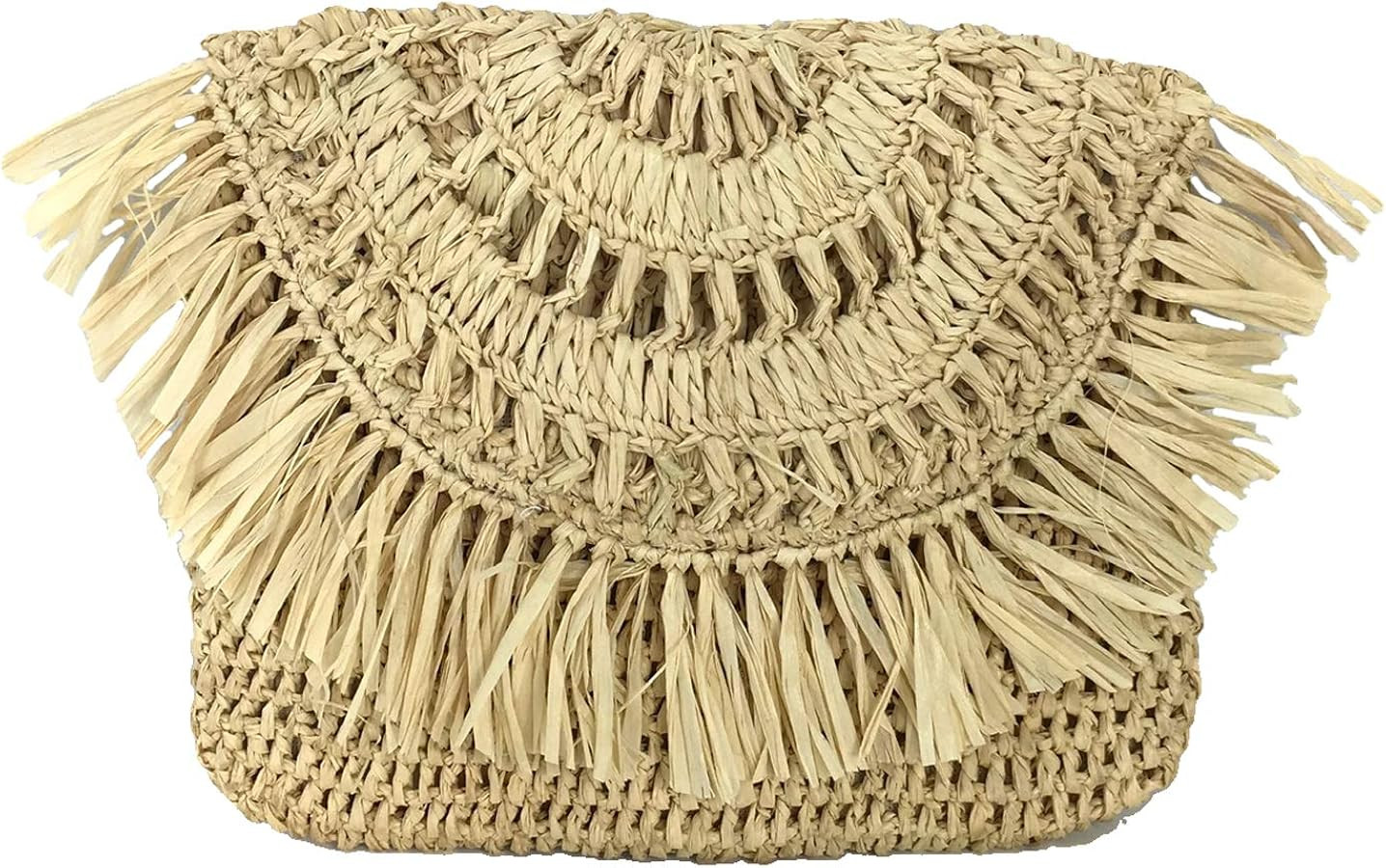 MAR Y SOL Mia Crochet Raffia Fringe Clutch, Natural | Amazon (US)