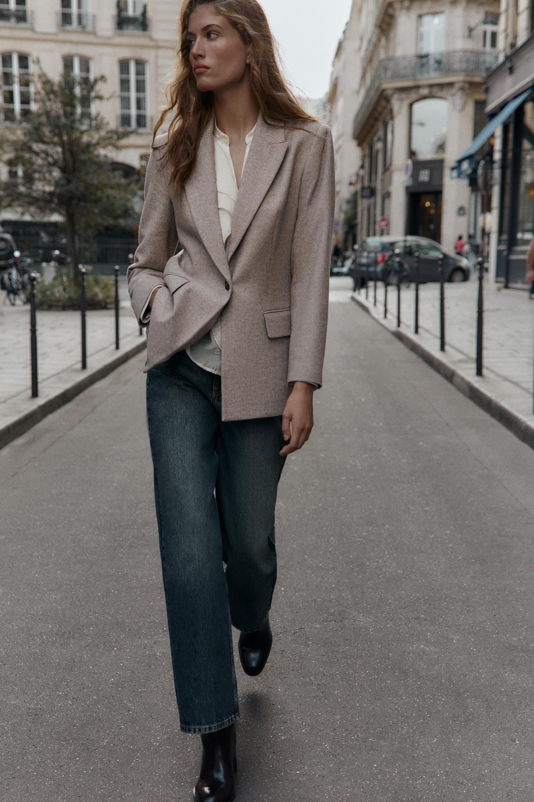 HERRINGBONE WOOL BLAZER | Zara UK