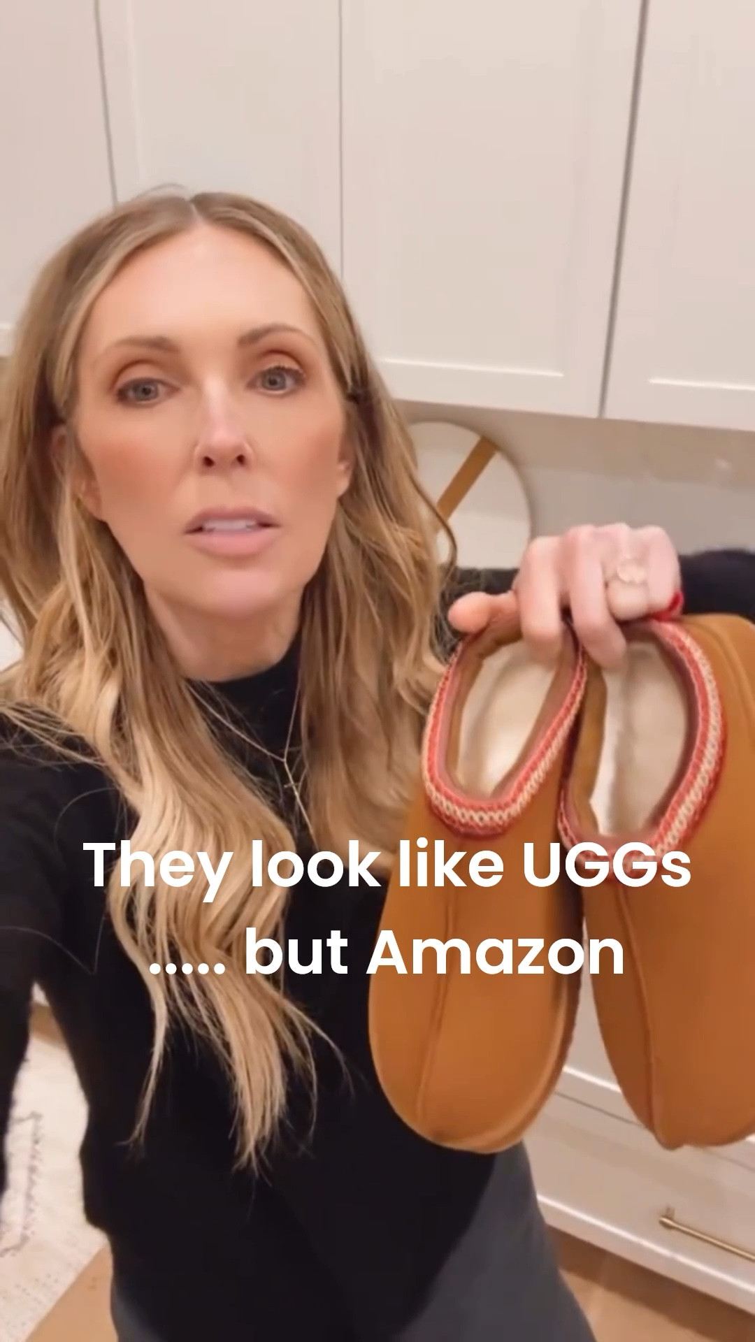 I'm a team player here moms. These Amazon sherpa shoes would absolutely pass as Uggs.  Not all of them will pass but these have the same stitching.