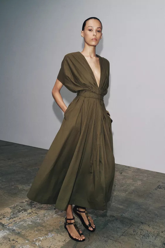 ZW COLLECTION DARTED MIDI DRESS | Zara UK