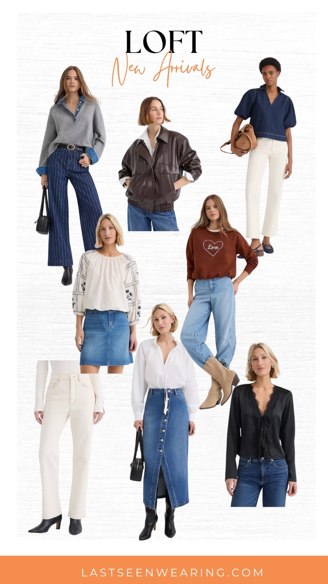 Loft New Arrivals
#embroideredblouse #jeanskirt

#LTKgrwm #LTKOver40