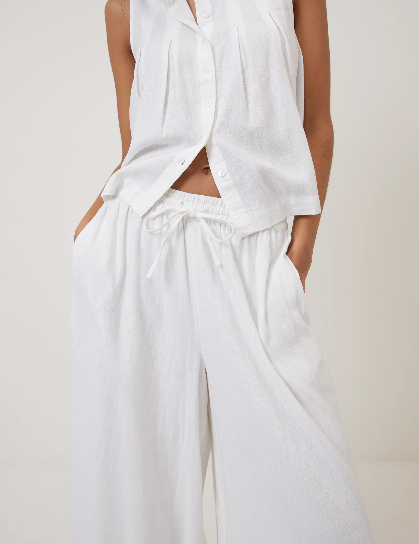 White Side Split Elstow Trousers | Nobody's Child