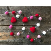 Valentine Garland, Felt Garland, Heart, Heart Ball Garland, Valentines Decor, Valentines Banner, Valentines Day | Etsy (US)