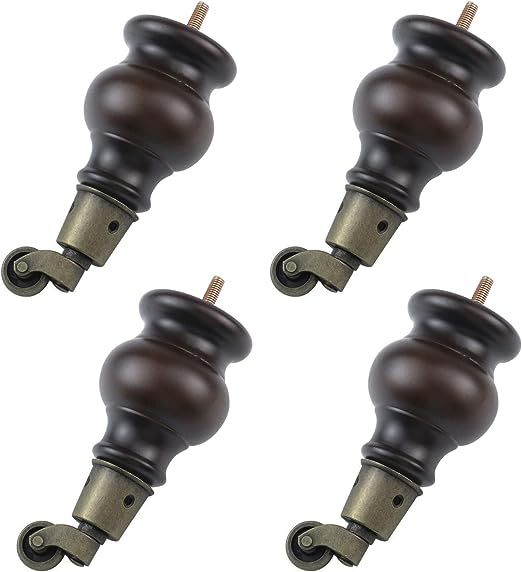 MY MIRONEY 4.72" Height Wooden Furniture Legs Wood Sofa Legs Replacement Round Gourd Wooden Turne... | Amazon (US)